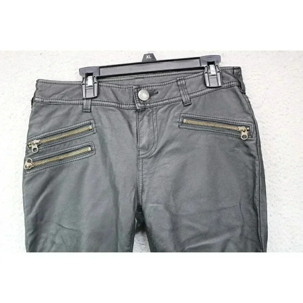 Free People Women's Faux Leather Biker Style Pants-Size 2-Pockets-Skinny Jeans